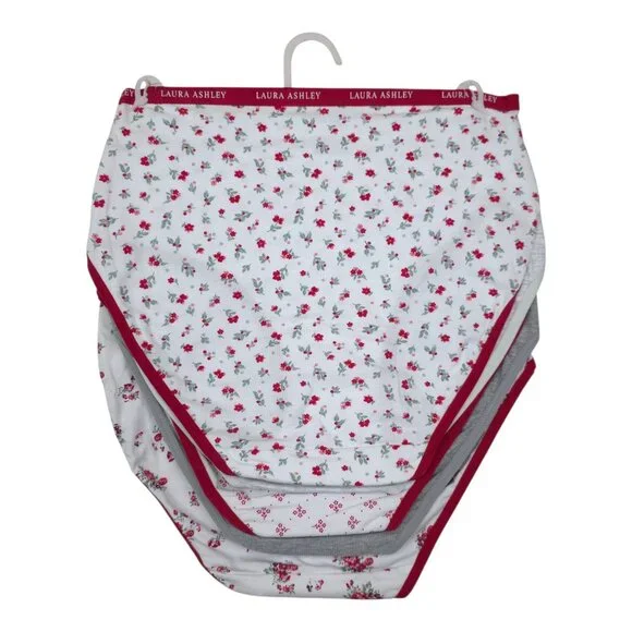 Laura Ashley Womens Medium Cotton Spandex Floral Panties Briefs 5-Pack Tag Free - Picture 3 of 13